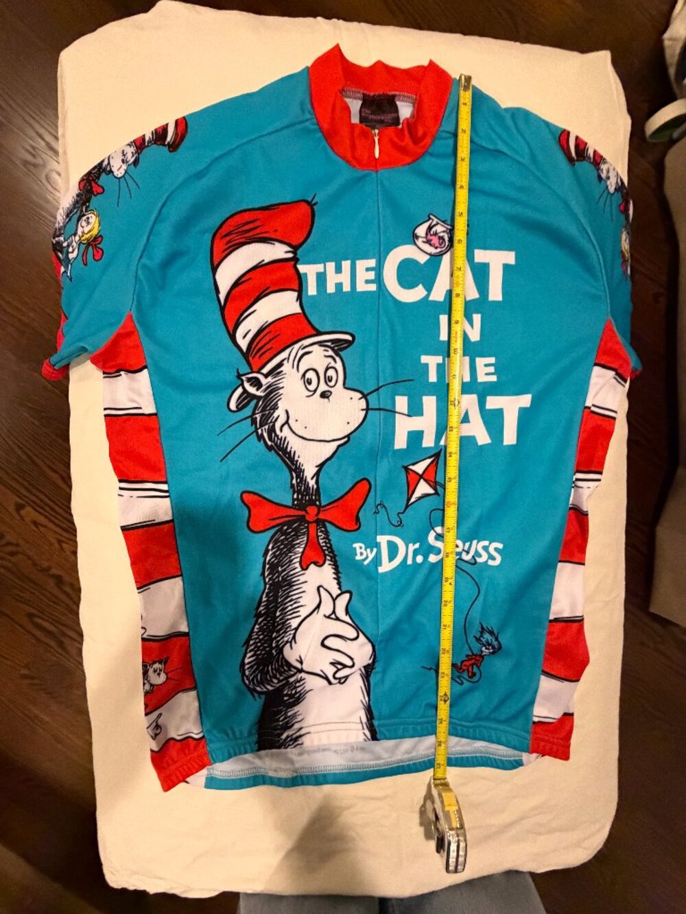 Cat in the Hat Dr. Seuss Cycling Jersey Men's Size L Novelty Bike Jersey